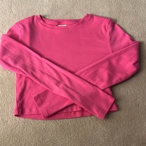 zara kids cropped pink long sleeve shirt
